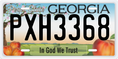GA license plate PXH3368