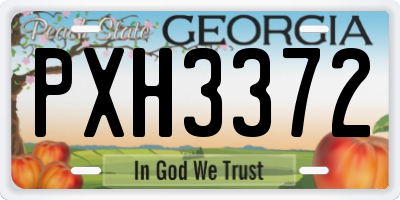 GA license plate PXH3372