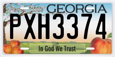 GA license plate PXH3374