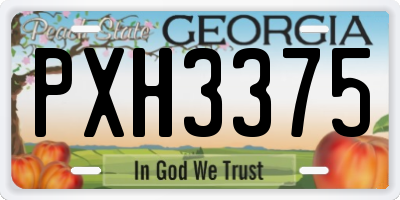 GA license plate PXH3375