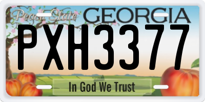 GA license plate PXH3377