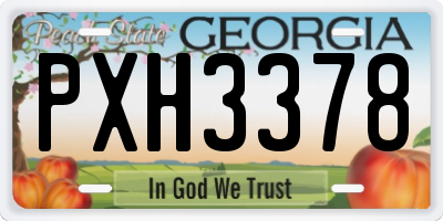 GA license plate PXH3378