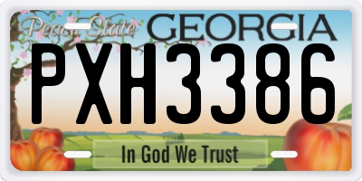 GA license plate PXH3386