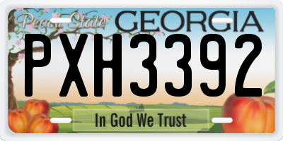 GA license plate PXH3392