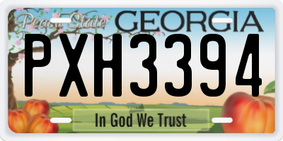 GA license plate PXH3394