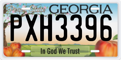 GA license plate PXH3396