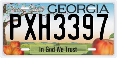 GA license plate PXH3397