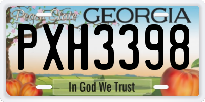 GA license plate PXH3398