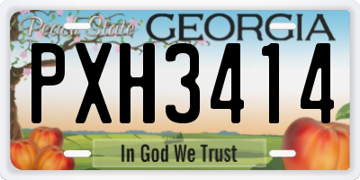 GA license plate PXH3414