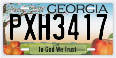 GA license plate PXH3417