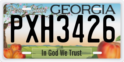 GA license plate PXH3426