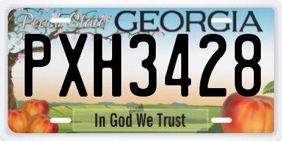 GA license plate PXH3428