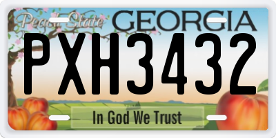 GA license plate PXH3432
