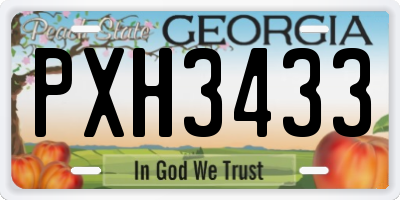 GA license plate PXH3433