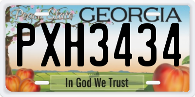 GA license plate PXH3434