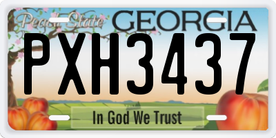 GA license plate PXH3437