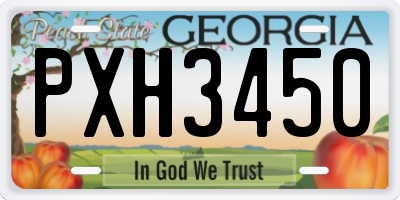 GA license plate PXH3450