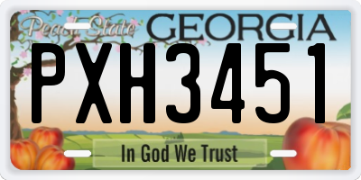 GA license plate PXH3451