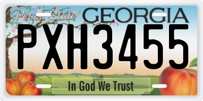 GA license plate PXH3455