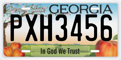 GA license plate PXH3456