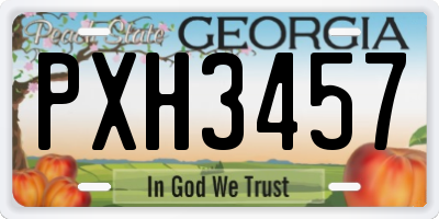 GA license plate PXH3457