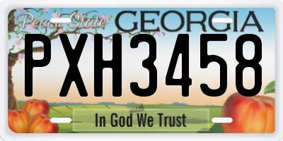GA license plate PXH3458