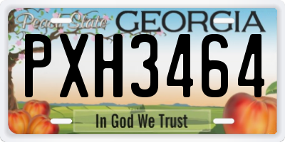 GA license plate PXH3464