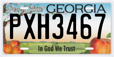 GA license plate PXH3467