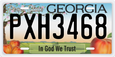 GA license plate PXH3468