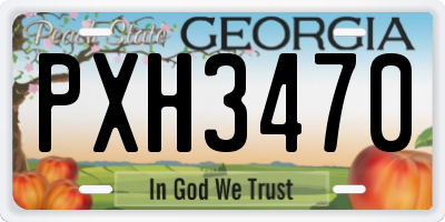 GA license plate PXH3470