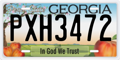 GA license plate PXH3472