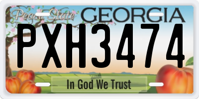 GA license plate PXH3474