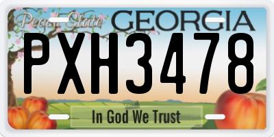 GA license plate PXH3478