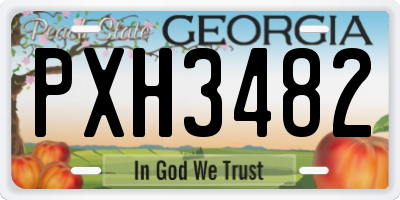 GA license plate PXH3482