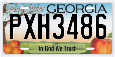 GA license plate PXH3486
