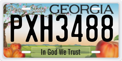 GA license plate PXH3488