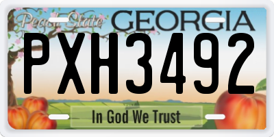 GA license plate PXH3492
