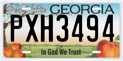 GA license plate PXH3494