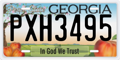 GA license plate PXH3495