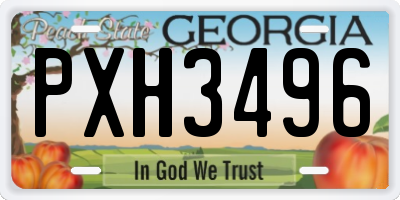 GA license plate PXH3496
