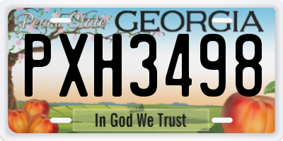 GA license plate PXH3498