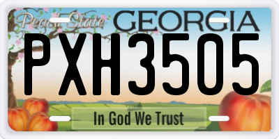 GA license plate PXH3505