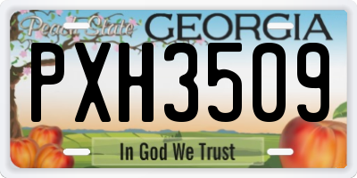GA license plate PXH3509