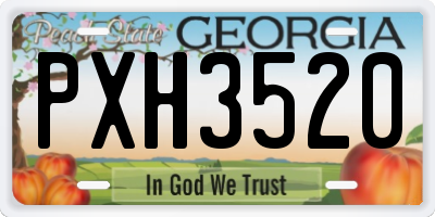 GA license plate PXH3520