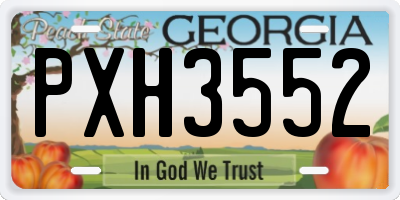 GA license plate PXH3552