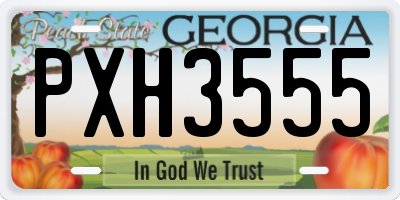 GA license plate PXH3555