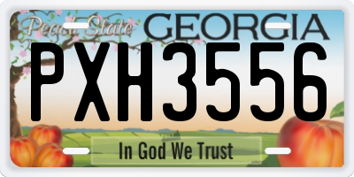 GA license plate PXH3556