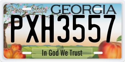 GA license plate PXH3557