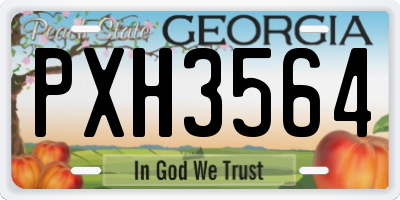 GA license plate PXH3564