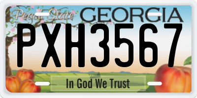 GA license plate PXH3567